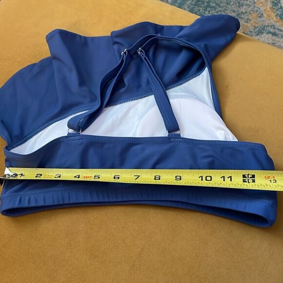 Eomenie Two Piece Swimsuit Bikini Set One Shoulder Ruffle M - Picture 9 of 9